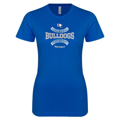  Next Level Womens Royal Boyfriend Tee - Softball Design