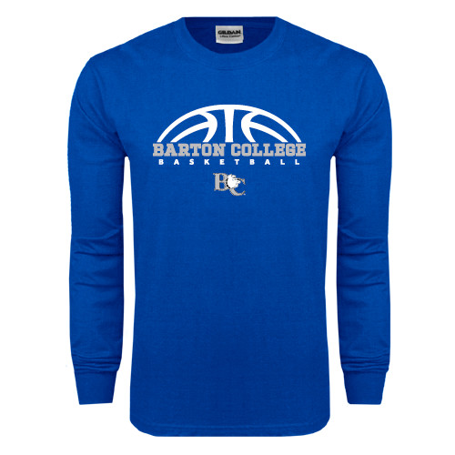  Royal Long Sleeve T Shirt - Basketball Design