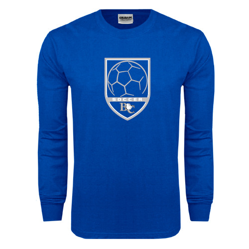  Royal Long Sleeve T Shirt - Soccer Design