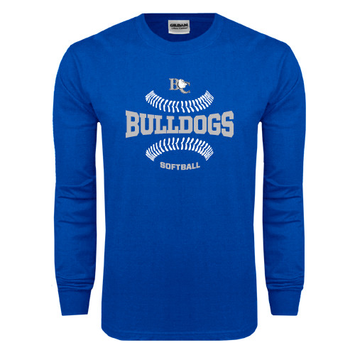  Royal Long Sleeve T Shirt - Softball Design