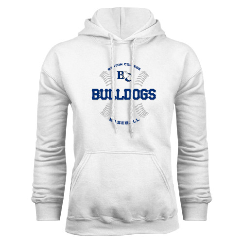  White Fleece Hoodie - Baseball Design
