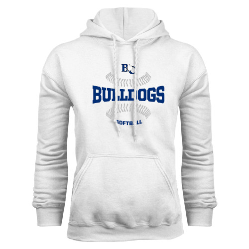  White Fleece Hoodie - Softball Design