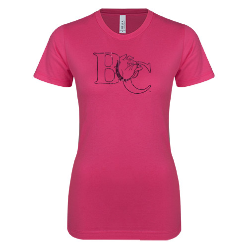  Next Level Womens Fuchsia Boyfriend Tee - Official Logo Foil
