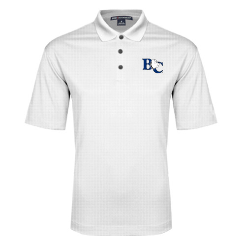  White Performance Fine Jacquard Polo - Official Logo