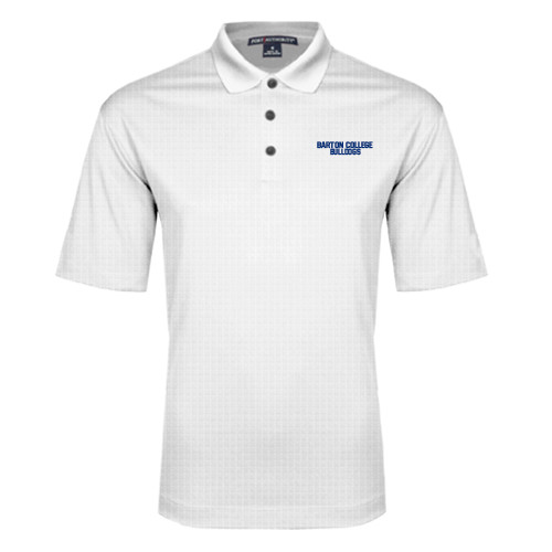  White Performance Fine Jacquard Polo - Wordmark