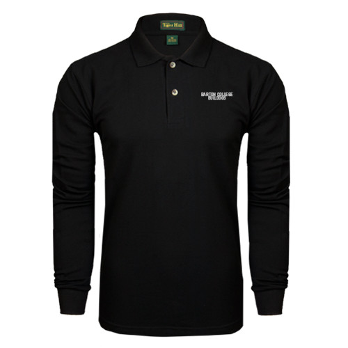  Black Long Sleeve Polo - Wordmark