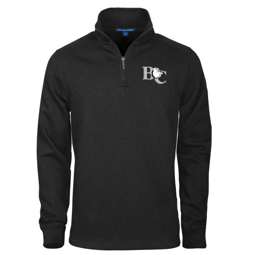  Black Slub Fleece 1/4 Zip Pullover - Official Logo