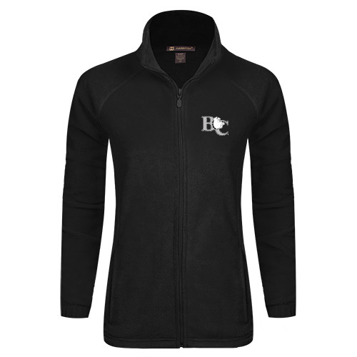  Womens Black Fleece Full Zip Jacket - Official Logo