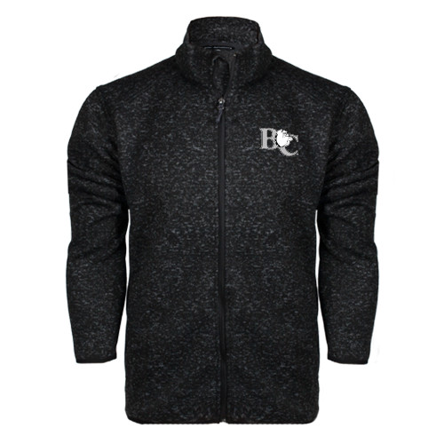  Black Heather  Sweater Fleece Jacket - Official Logo