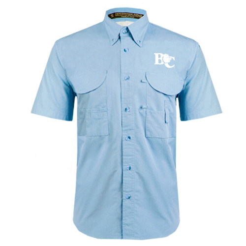  Light Blue Fishing Shirt Performance Short Sleeve  - Official Logo