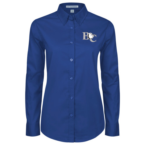  Womens Royal Twill Button Down Long Sleeve  - Official Logo