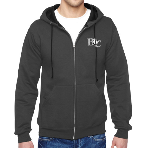  Charcoal Fleece Full Zip Hoodie - Official Logo
