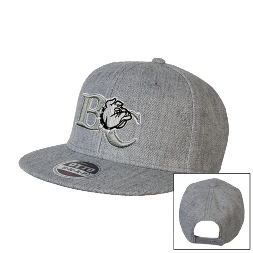  Heather Grey Wool Blend Flat Bill Snapback Hat - Official Logo