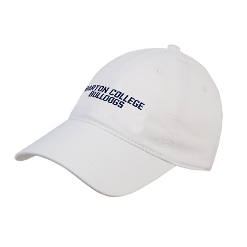  White Unstructured Adjustable Low Profile Hat - Wordmark