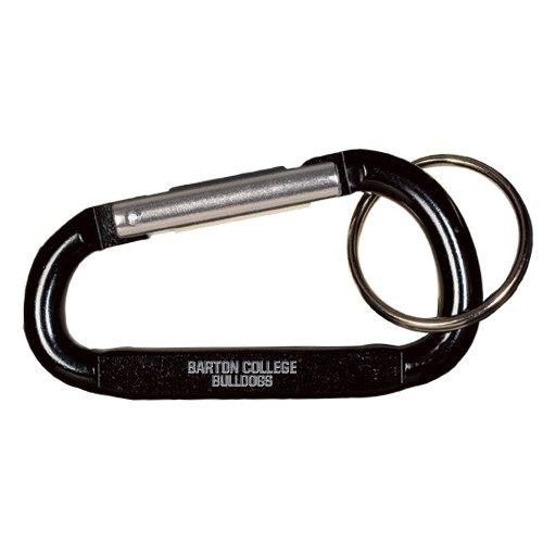  Black Carabiner with Split Ring - Wordmark Engraved