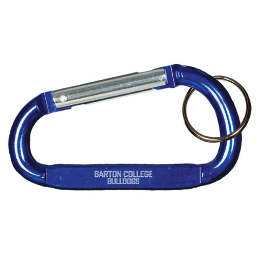  Blue Carabiner with Split Ring - Wordmark Engraved