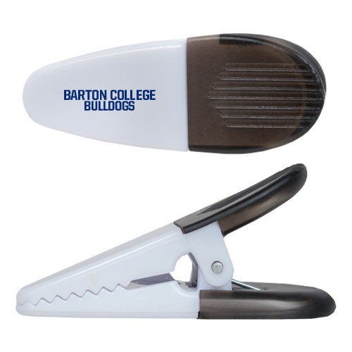  White Crocodile Clip/Magnet - Wordmark