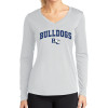 Thumbnail image for  Womens White Performance Long Sleeve V Neck Shirt