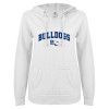 Thumbnail image for  ENZA Womens White V Notch Raw Edge Fleece Hoodie