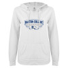 Thumbnail image for  ENZA Womens White V Notch Raw Edge Fleece Hoodie