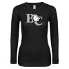 Thumbnail image for  Womens Black Long Sleeve V Neck Tee 
