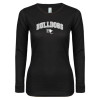 Thumbnail image for  Womens Black Long Sleeve V Neck Tee 