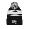 Thumbnail image for  Black/White Two Tone Knit Pom Beanie w/Cuff