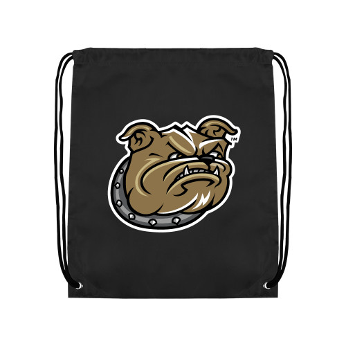  Black Drawstring Backpack - Bulldog Head