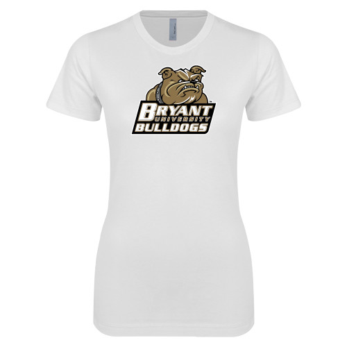  Next Level Womens White Boyfriend Tee - Bryant Official Logo
