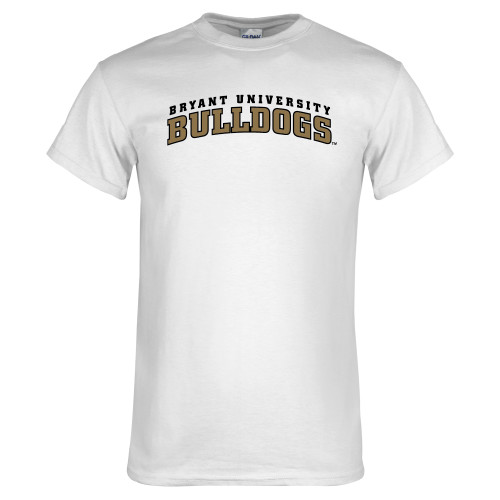  White T Shirt - Arched Bryant University Bulldogs