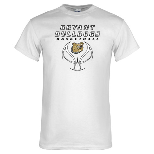  White T Shirt - Basketball Stacked on Ball