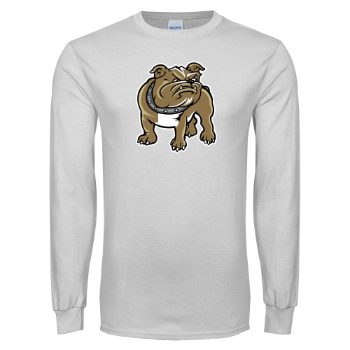  White Long Sleeve T Shirt - Bulldog