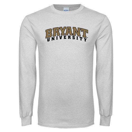  White Long Sleeve T Shirt - Arched Bryant University