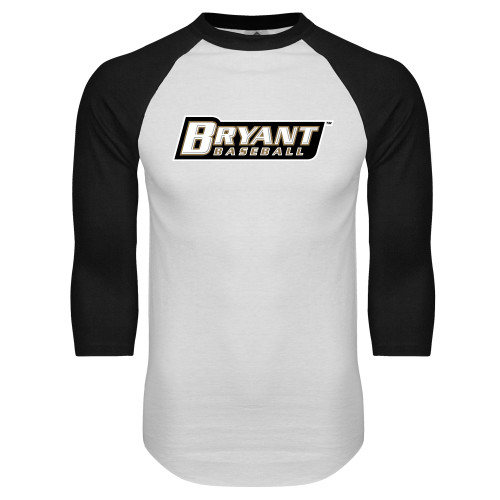  White/Black Raglan Baseball T Shirt - Baseball