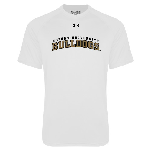  Under Armour White Tech Tee - Arched Bryant University Bulldogs