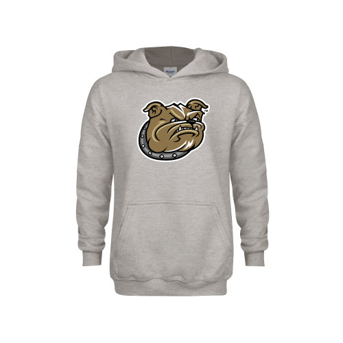  Youth Grey Fleece Hood - Bulldog Head