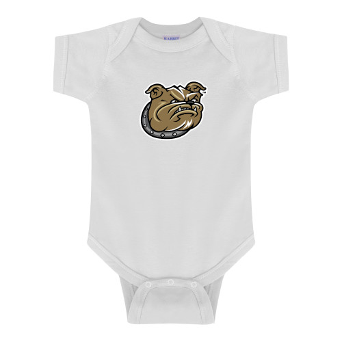  White Infant Onesie - Bulldog Head