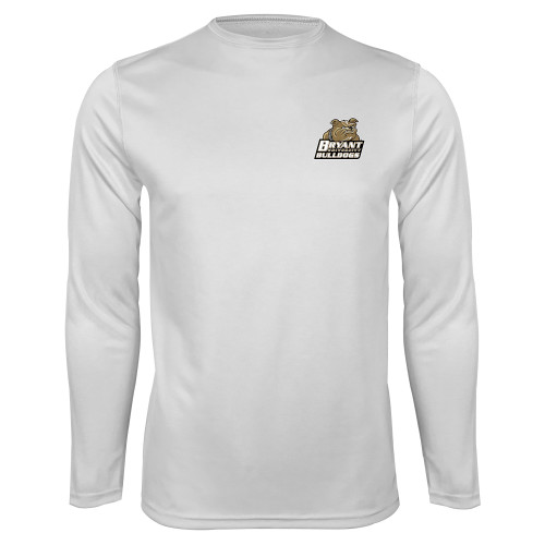  White Performance Long Sleeve Shirt - Bryant Official Logo