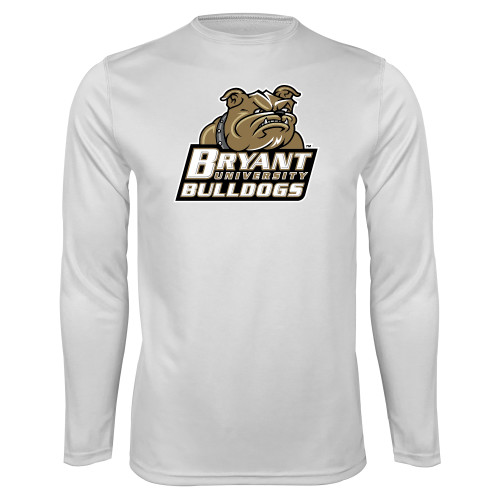  White Performance Long Sleeve Shirt - Bryant Official Logo