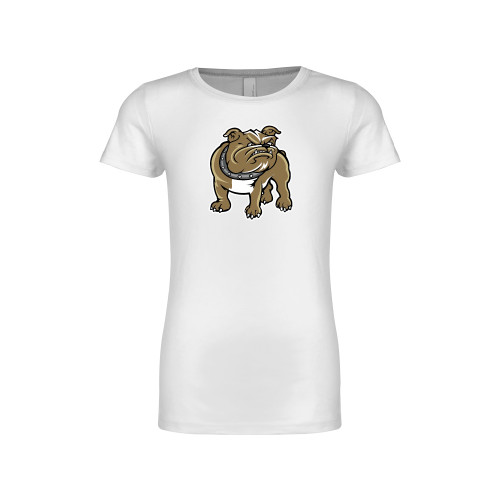 Next Level Girls White Fashion Fit T Shirt - Bulldog
