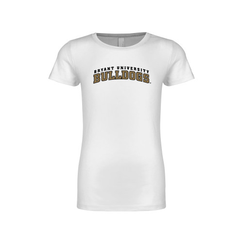  Next Level Girls White Fashion Fit T Shirt - Arched Bryant University Bulldogs