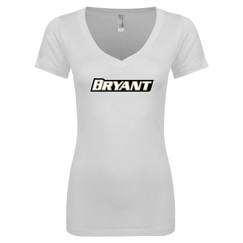  Next Level Womens White Ideal V Tee - Bryant