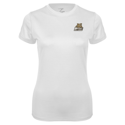  Womens White Performance Tee - Bryant Official Logo