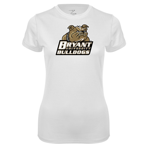  Womens White Performance Tee - Bryant Official Logo