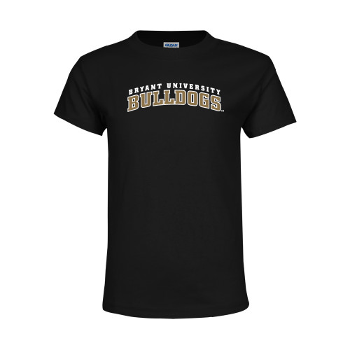  Youth Black T Shirt - Arched Bryant University Bulldogs