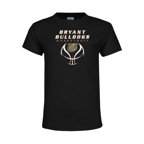  Youth Black T Shirt - Basketball Stacked on Ball