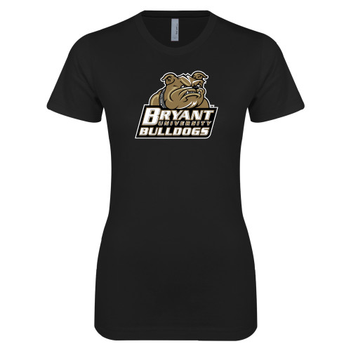  Next Level Womens Black Boyfriend Tee - Bryant Official Logo