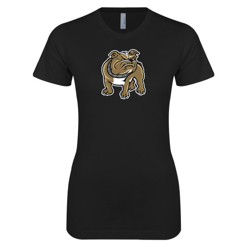  Next Level Womens Black Boyfriend Tee - Bulldog