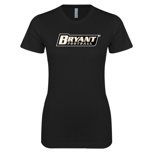 Next Level Womens Black Boyfriend Tee - Football