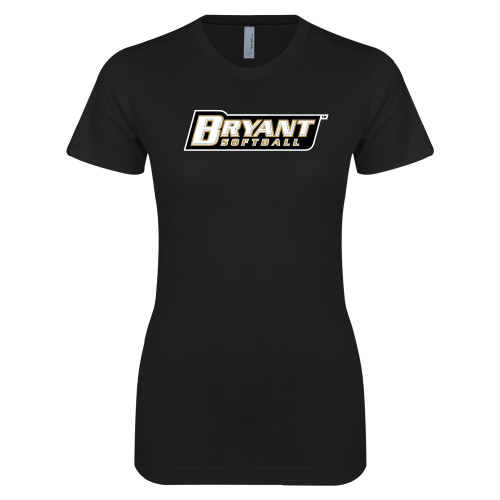  Next Level Womens Black Boyfriend Tee - Softball